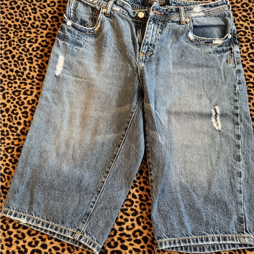 LONDONJEAN Blue Distressed Women Shorts